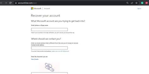 account recovery